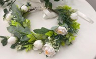 Blomsterkrans ivory - store smukke blomster, deluxe